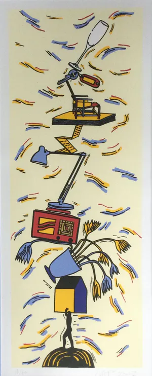 Hans Wap - "Nieuwe woning" (2007) | zeefdruk in nieuwstaat - ingelijst kopen? Bied vanaf 45!