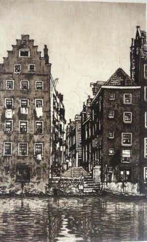 Cornelis Brandenburg - Amsterdam - Damrak (zomer) verkocht voor € 90!