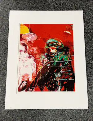 Kees van Bohemen - Grote 1978 A.P. (oplage slechts 20!) zeefdruk "groene Aap" in nieuwstaat. kopen? Bied vanaf 49!