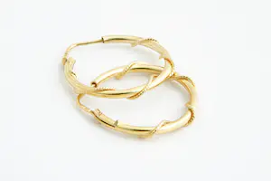 160 - 1 Paar grote 18 karaats gouden gedraaide "Kabeltouw" oorringen kopen? Bied vanaf 125!