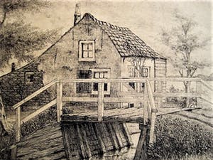 Jan Willem Lindeman - omstreeks 1920 - Zuid Hollands Polderlandschap met boerderij - gesigneerd kopen? Bied vanaf 1!