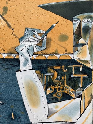 Stanislaw Wejman - ets/aquatint - 'Balkdrager & blauwvinger' - 1992 kopen? Bied vanaf 100!