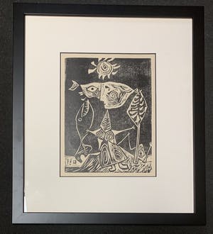 Corneille - Zeldzaam - Twee linoleumsneden uit 1949 Déesse Poisson + La Belle d'une journée kopen? Bied vanaf 700!