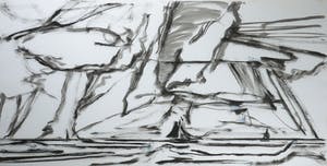 Paul Overhaus - Inkttekening, IJsselmeer II - Ingelijst (Zeer groot) kopen? Bied vanaf 1!
