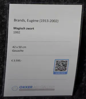 Eugène Brands - Ingelijste gouache: magisch zwart(nette lijst!) kopen? Bied vanaf 1495!