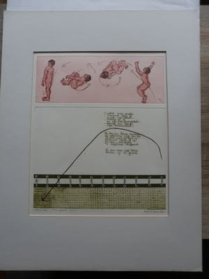 Helen van der Deen - Ets/Aquatint, Titel, " trampoline ". kopen? Bied vanaf 35!