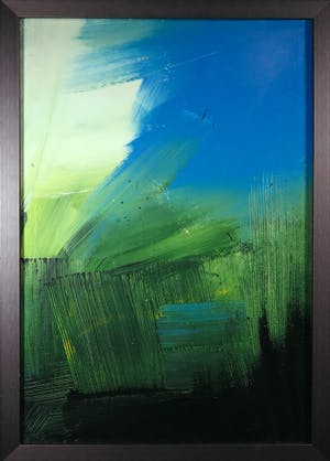 Wijm Bos - Acryl op paneel, Landschap 2 - Ingelijst (Groot) kopen? Bied vanaf 70!