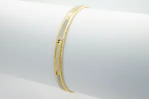 24- Elegante, mooi bewerkte 22 karaats gouden bi-color unisex armband - gekeurd kopen? Bied vanaf 730!