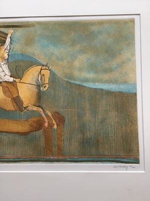 Aat Verhoog - Ets aquatint, ruiter te paard, gesigneerd en ingelijst kopen? Bied vanaf 25!