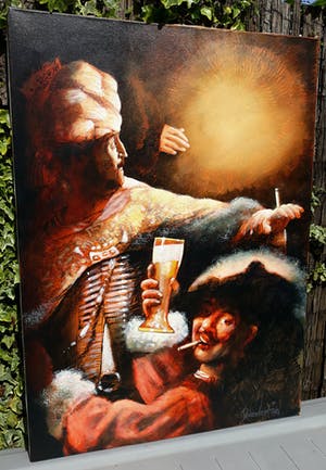 Peter Donkersloot - Rembrandt Mash-Up, acrylverf op doek (groot) kopen? Bied vanaf 150!