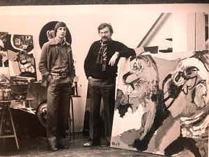 Nico Koster - Johan Cruijff in atelier Karel Appel verkocht voor € 85!
