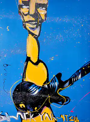 Herman Brood - De gitarist, zeefdruk verkocht voor € 375!