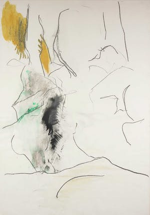 Jo Foulon - Lijntekening in pastelkrijt en aquarel, Zonder titel - Ingelijst kopen? Bied vanaf 150!