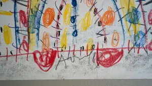 Armand Avril - Kleurrijke gouache (65x50 cm) - Decoratieve zittende figuur met patronen kopen? Bied vanaf 599!