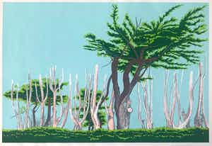 Sees Vlag - Gesigneerde zeefdruk - Bomen l'ile - Grande - 1971 verkocht voor € 35!