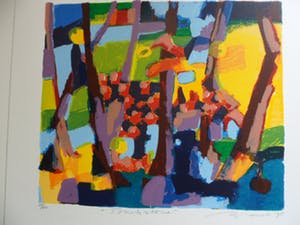 Willem Brauck - Zeefdruk, Titel, "Touch Stone". kopen? Bied vanaf 40!