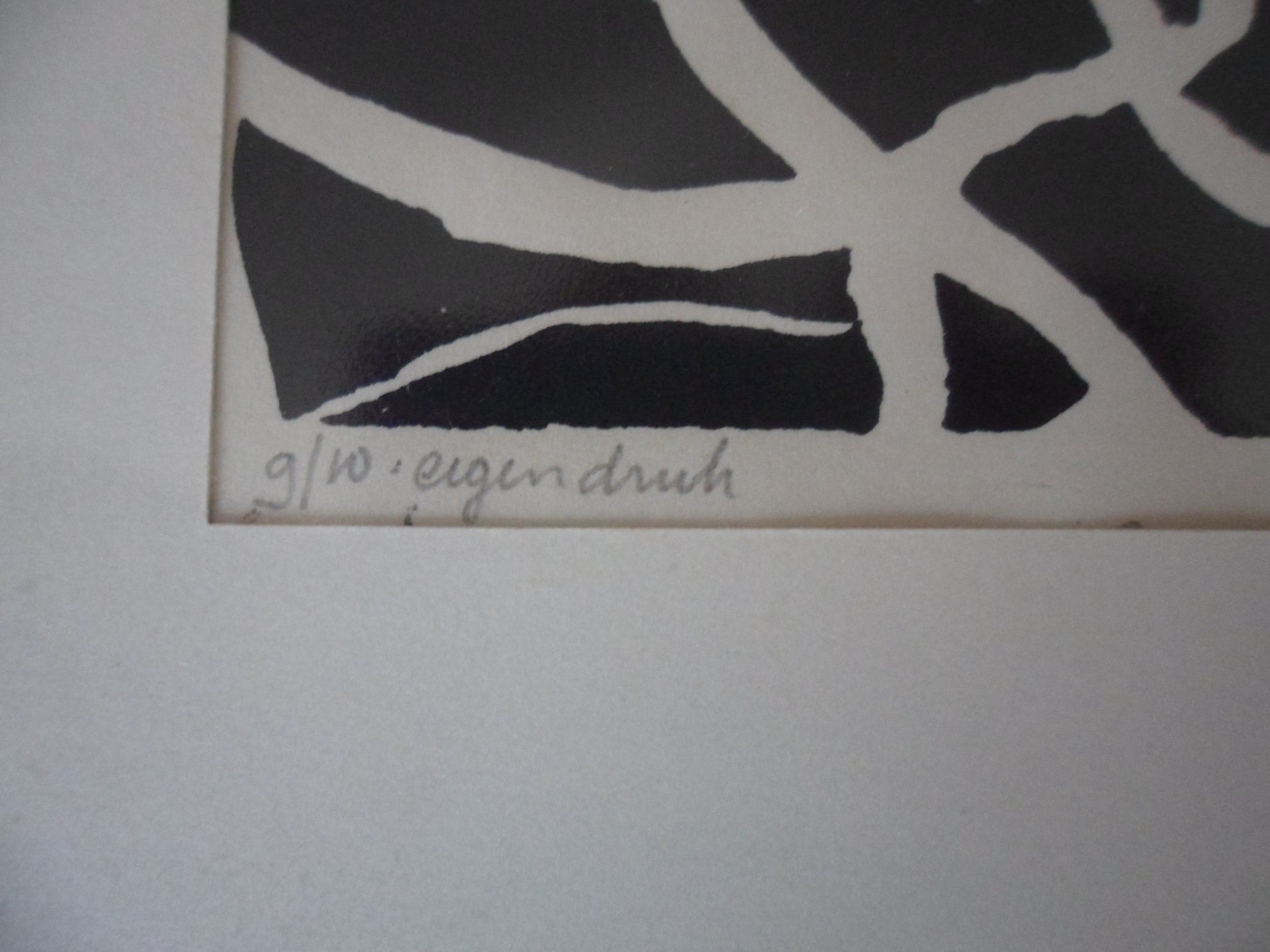 Niet of onleesbaar gesigneerd - 2 linosnede, gesigneerd. Uit 1971 kopen? Bied vanaf 1!