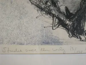 Dirkje Kuik - Ingelijste litho "studie voor een wilg" kopen? Bied vanaf 1!