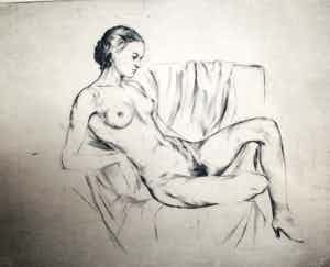 Robert Van Cauwenberghe - Ets Naakt verkocht voor € 40!