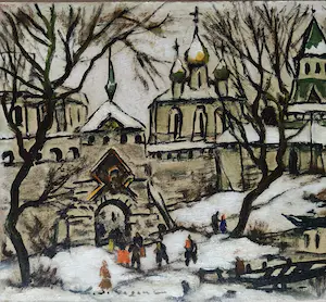 Leonid Sologoub - Orthodox klooster in de winter kopen? Bied vanaf 175!