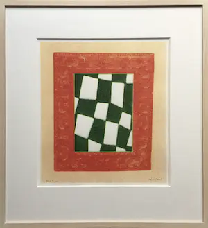 JCJ VANDERHEYDEN - fraaie zeefdruk ‘checkerboard’ - ingelijst kopen? Bied vanaf 385!