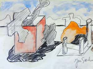 Jan Sierhuis - FIGURATIE / ORIGINEEL WERK / 21x30cm / SIG / 1996 verkocht voor € 55!