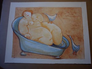 Ada Breedveld - Zeefdruk. Titel, "Visiting Time" . kopen? Bied vanaf 50!