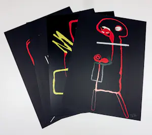 Theos - Zeefdruk, Lot van 4 abstracte figuren kaufen? Bieten Sie von 70!