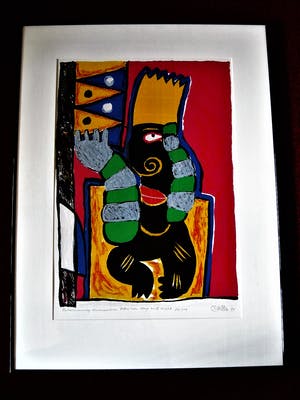 Clemens Briels - GROOT!! Zeefdruk "Everecurving Discussion" - gesigneerd kopen? Bied vanaf 10!