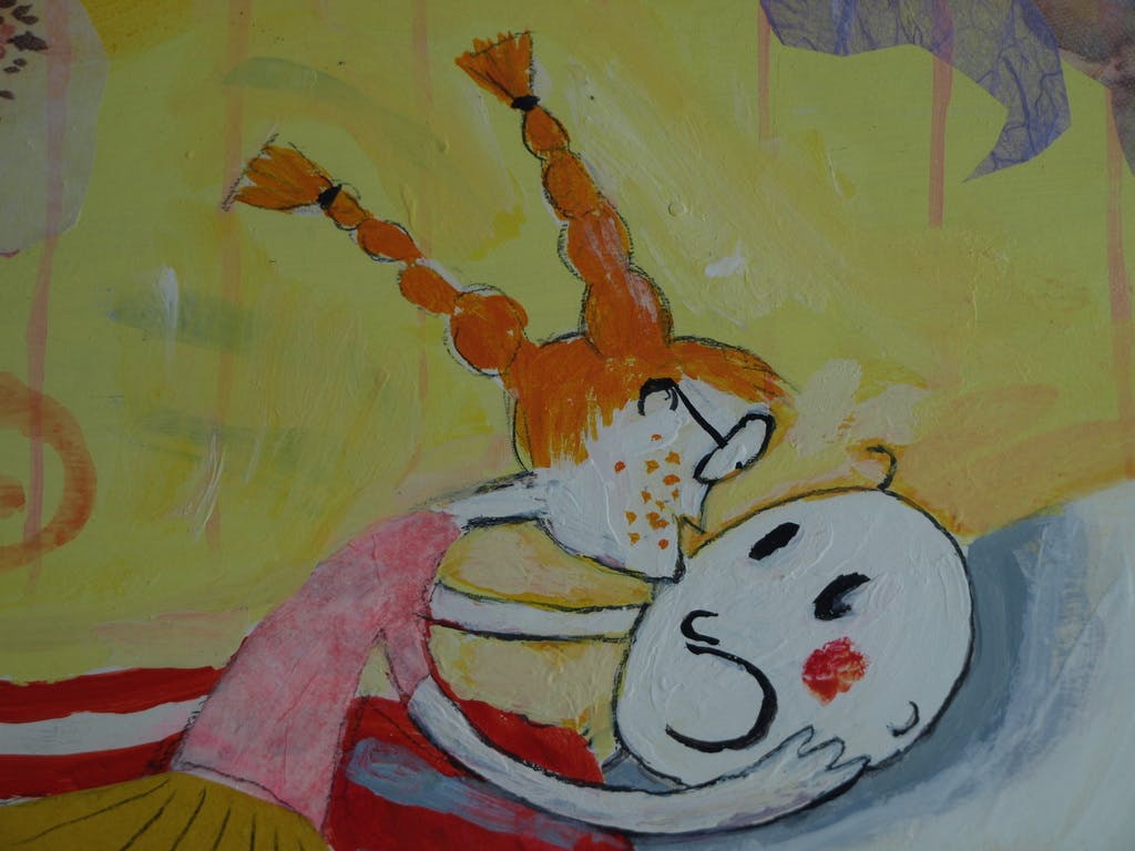 Daan Remmerts de Vries - Acryl en collage , Het leven is raar 14 – Ingelijst-1997 kopen? Bied vanaf 40!