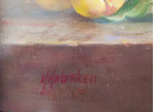 Hans Habraken - Bord en kom met gele pruimen en roemer kopen? Bied vanaf 359!