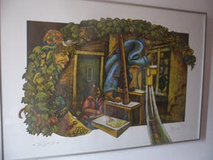 Rob Clous - Kleuren ets, Titel. "Tuinwijk 1". kopen? Bied vanaf 35!