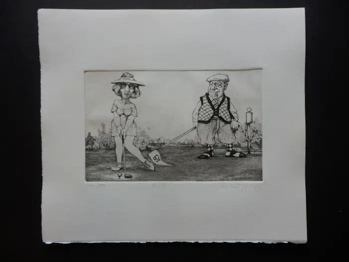 Charles Bragg - Ets THE PERFECT COUPLE/HOLE 18 Handgesigneerd kaufen? Bieten Sie von 100!
