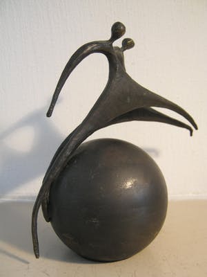 Corry Ammerlaan - Verbronsd sculptuur - "Stappen Zetten" kopen? Bied vanaf 40!