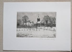 Wim van der Meij - Kerk in de sneeuw + 5 andere kopen? Bied vanaf 60!