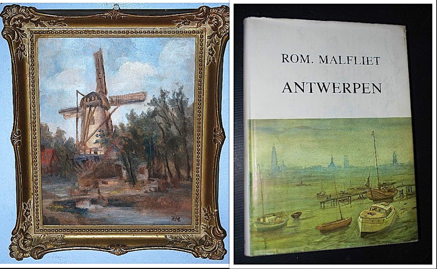 Romain Malfliet - Monumentale monografie & toegeschreven olieverfschilderij Oude Molen Delft kopen? Bied vanaf 85!