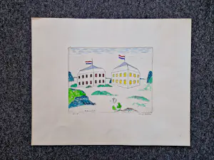 Pieter Holstein - Grote handgekleurde Ets - Falsch / Richtig - kleine oplage (16/40) gesigneerd kopen? Bied vanaf 40!