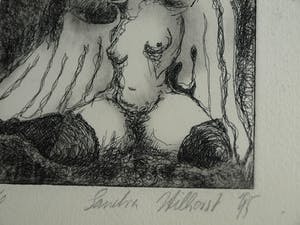 Sandra Hilhorst - Ingelijste ets , “Naakte Engel” – Loodskado 1995 kopen? Bied vanaf 35!