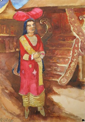 Jan Dirk Pijper - Aquarel, Minang kabau vrouw kopen? Bied vanaf 1!