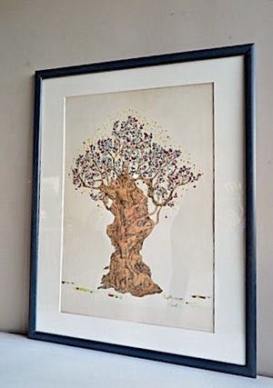 Niet of onleesbaar gesigneerd - Bloeiende Mensenboom (groot intrigerend werk) kopen? Bied vanaf 10!