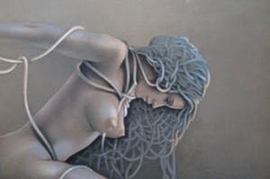 Jean-Paul Cleren - Tied up woman - Surrealistisch naakt kopen? Bied vanaf 1!