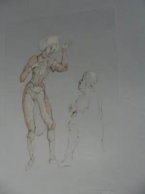 Leonor Fini - Originele ets "Scène de Théatre" kopen? Bied vanaf 40!