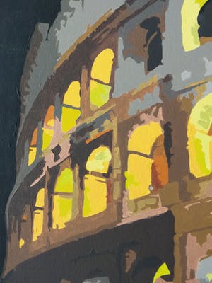 Niet of onleesbaar gesigneerd - Colosseum te Rome bij nacht kopen? Bied vanaf 1!