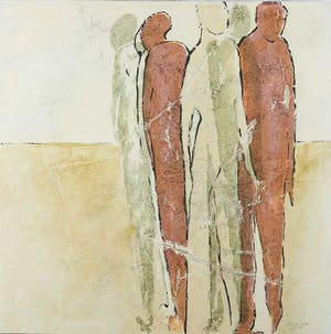 Carla Raadsveld - Zeefdruk op paneel, People I kopen? Bied vanaf 40!