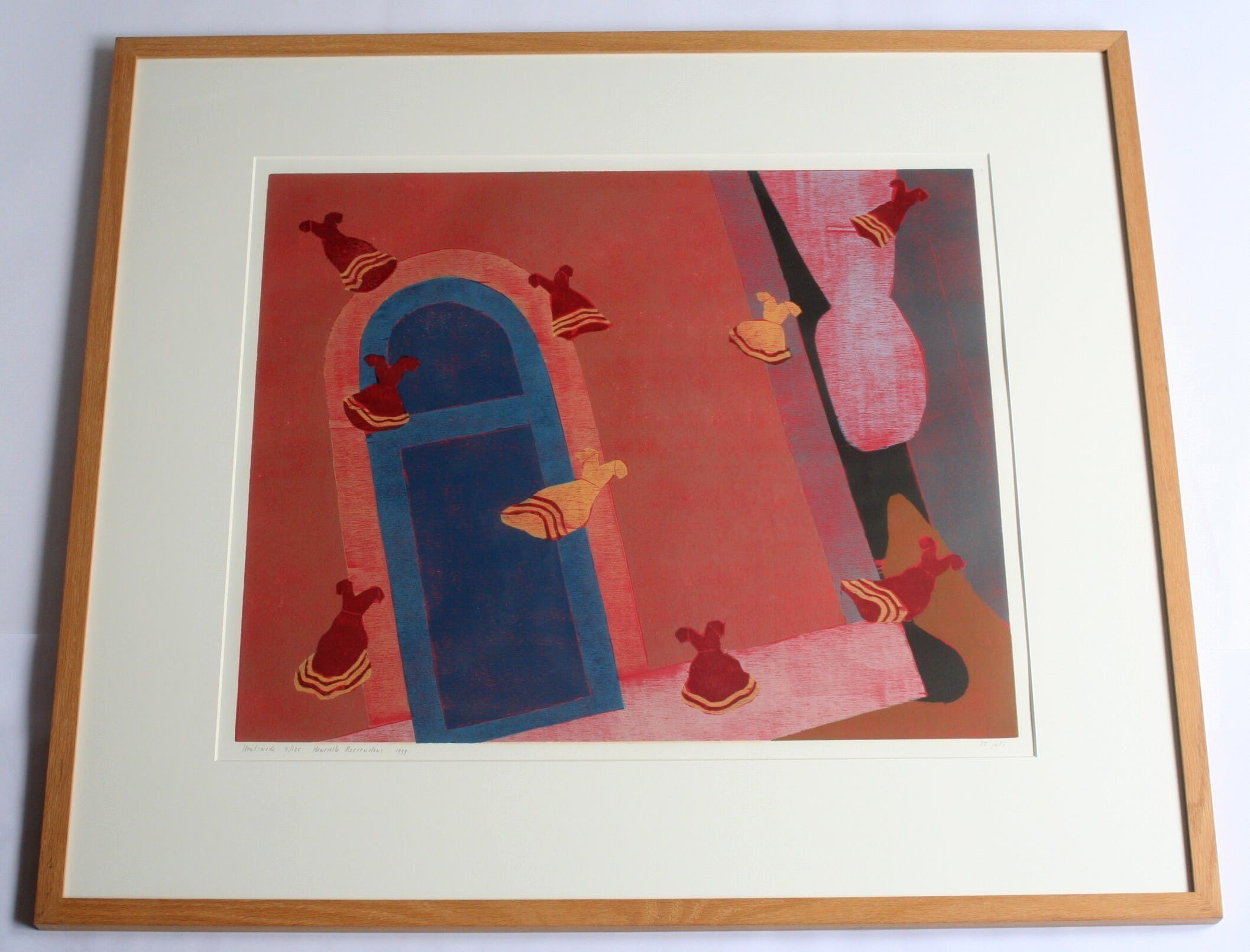 Henriette Boerendans - kleuren houtsnede - gesigneerd - in Barth lijst kopen? Bied vanaf 10!