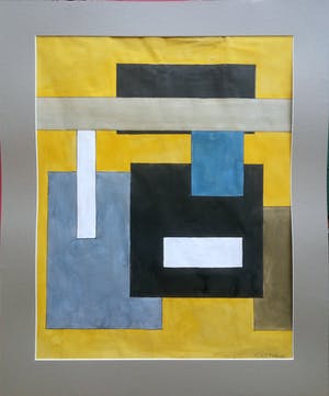 Wobbe Alkema - abstract werk - gouache - De Ploeg kopen? Bied vanaf 495!