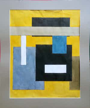 Wobbe Alkema - abstract werk - gouache - De Ploeg verkocht voor € 495!