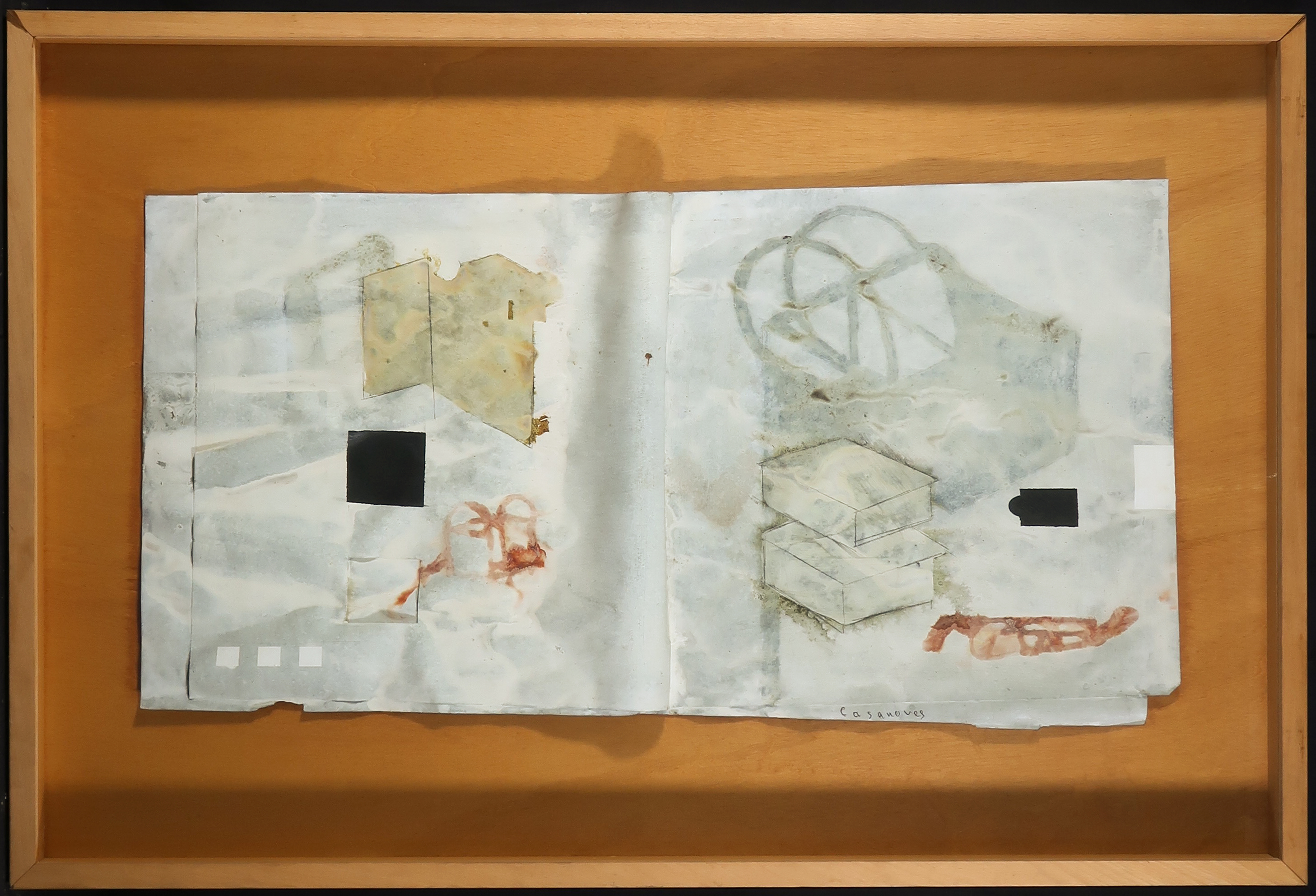 Esteve Casanoves - Gouache en potlood, Abstracte voorstelling - Ingelijst (Groot) kopen? Bied vanaf 50!