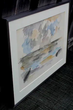 Friso ten Holt - Ingelijste aquarel: Deltawerken - 1960 kopen? Bied vanaf 199!