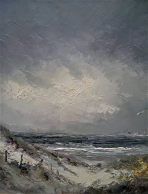 Jan Bevort - Strandgezicht met meeuwen kopen? Bied vanaf 300!
